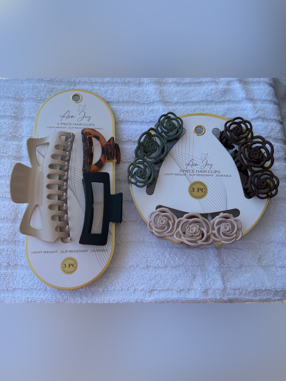 NWT Hair Clip Set - Beige, Black, Tortoise & Floral Mix